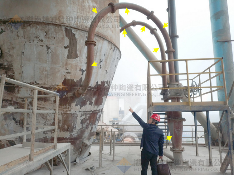 湖南4008云顶集团特特种陶瓷有限公司回访客户并查看耐磨陶瓷管路现场运行情况